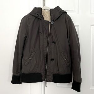 Black Uniqlo bomber jacket with removable fleece lining